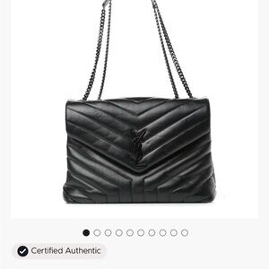 Saint Laurent Elegant Black Quilted Shoulder Bag
